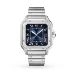 Large Model Square Dial Blue Quartz Watch 40mm