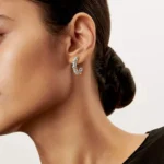 16 Stone Hoop Earrings - Image 2