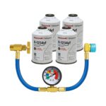 Honeywell R-1234yf Refrigerant – 4-Pack (8oz Cans) with HD Brass Can Tap – Made in USA