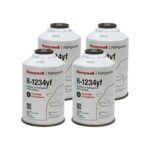 Honeywell R-1234yf Refrigerant – 4 Cans (8oz Each) with HD Brass Can Tap – Made in USA