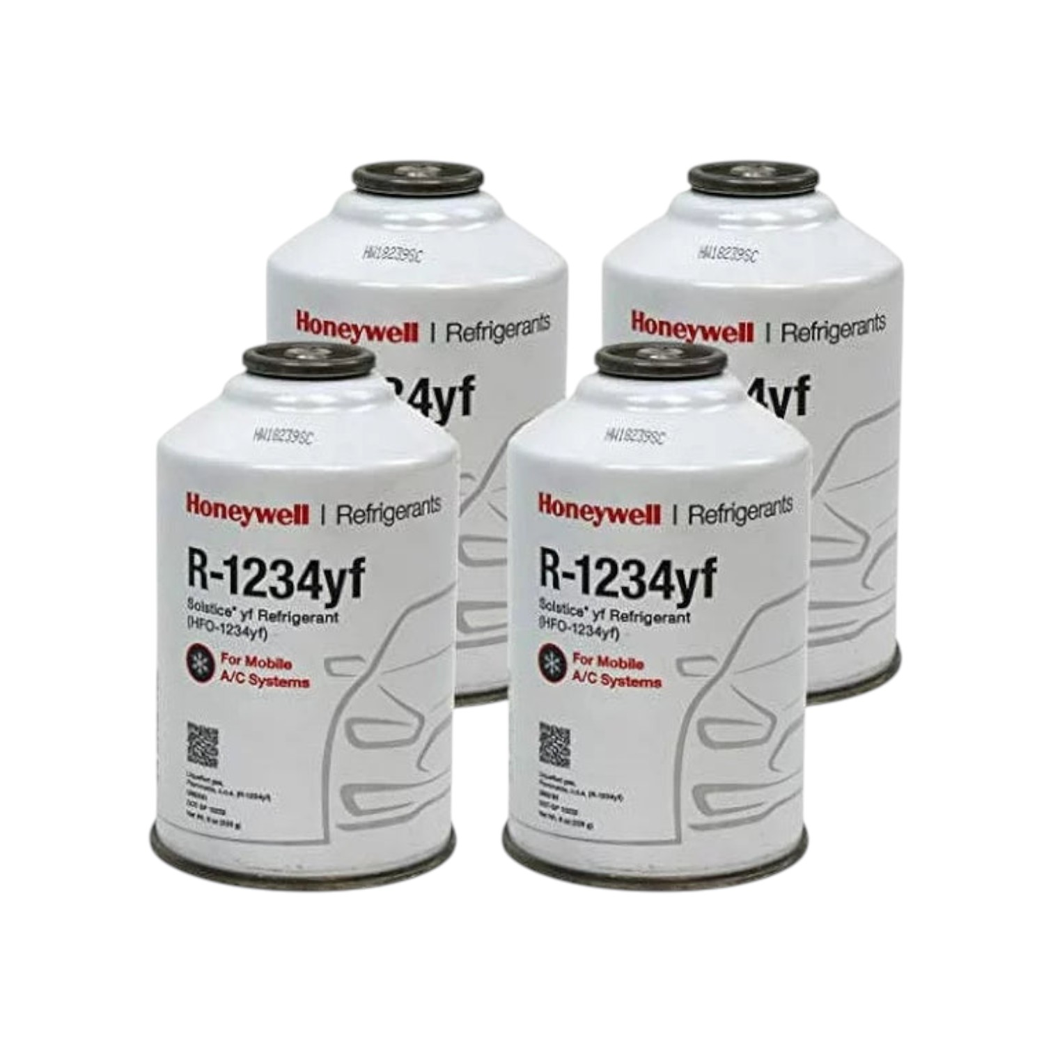 507 Honeywell R-1234yf Refrigerant – 4 Cans (8oz Each) with HD Brass Can Tap – Made in USA - Image 1