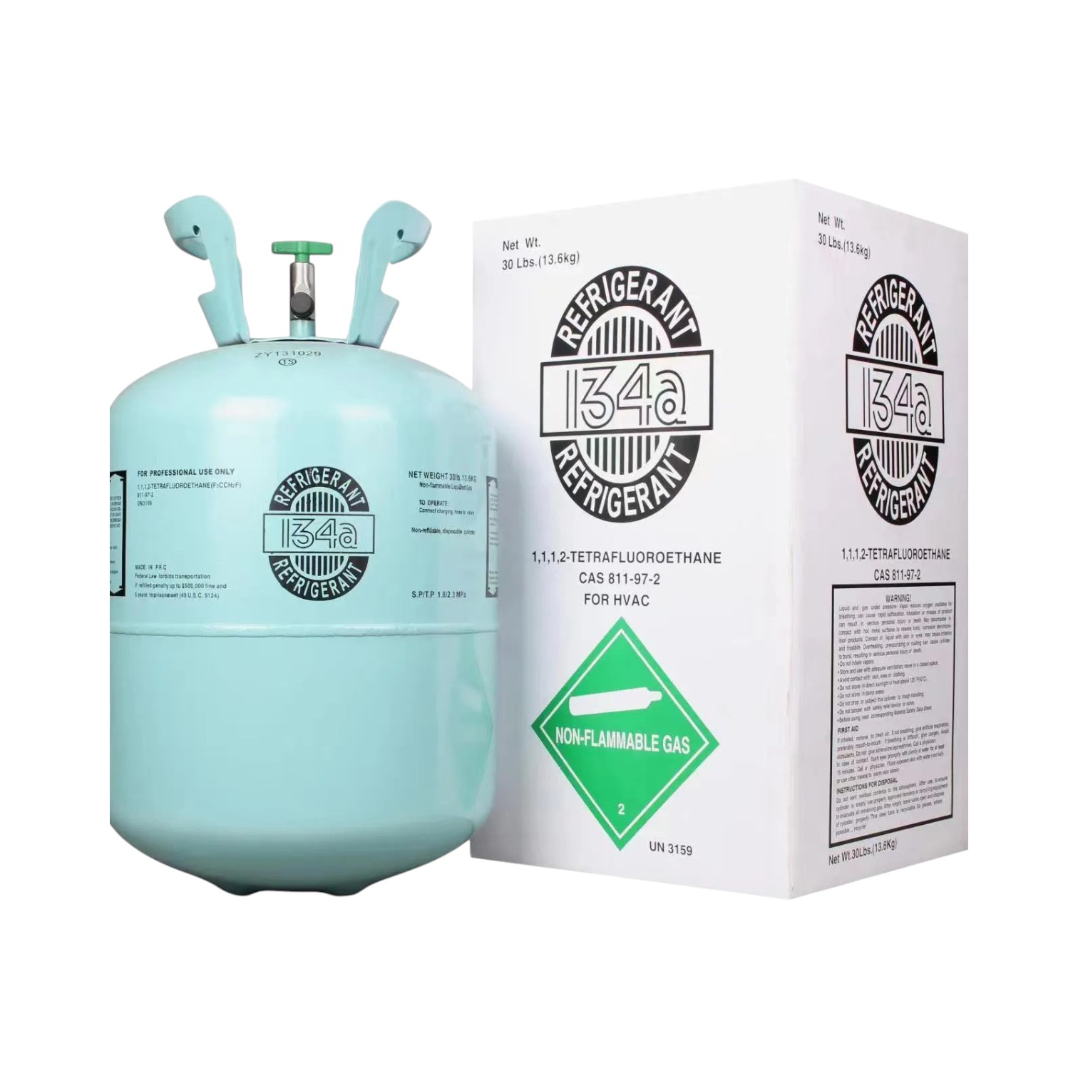540 30lb R-134a Refrigerant, Automotive, 1/2 ACME – Made in USA - Image 1
