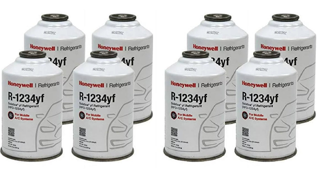 8-Pack_of_Honeywell_R-1234yf_Refrigerant_Cans.jpg Honeywell R-1234yf Refrigerant – 8 Cans (8oz Each), Genuine – Made in USA - Image 1