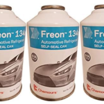 Chemours R-134a Refrigerant – 3-Pack (12oz Self-Sealing Cans) with Gauge, MVAC Use – Made in USA