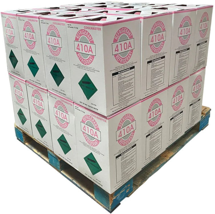 Wholesale_Pallet_of_R-410A_Refrigerant_Free_Freight_Shipping.jpg Full Pallet – 40 × 25lb R-410A Refrigerant – Made in USA - Image 1